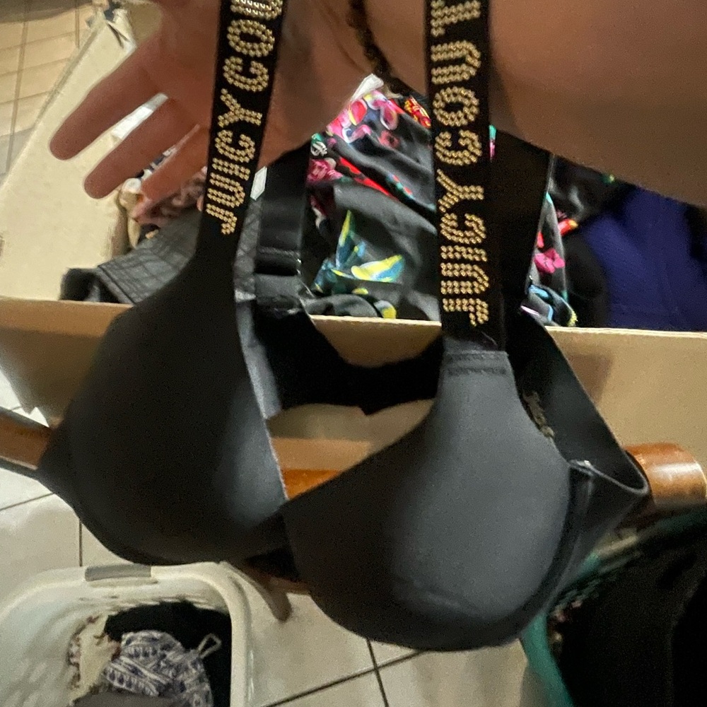 Juicy Couture Black Bra with Gold Accents